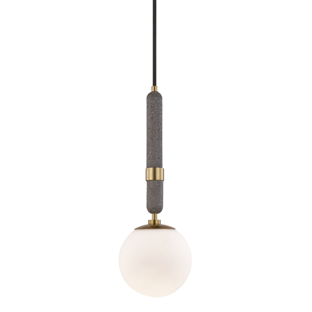 brielle 1 light small pendant by mitzi h289701s agb 1