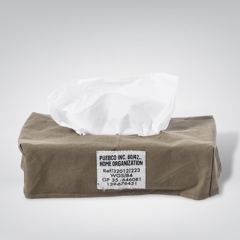 Laminated Fabric Tissue Box Cover - Olive