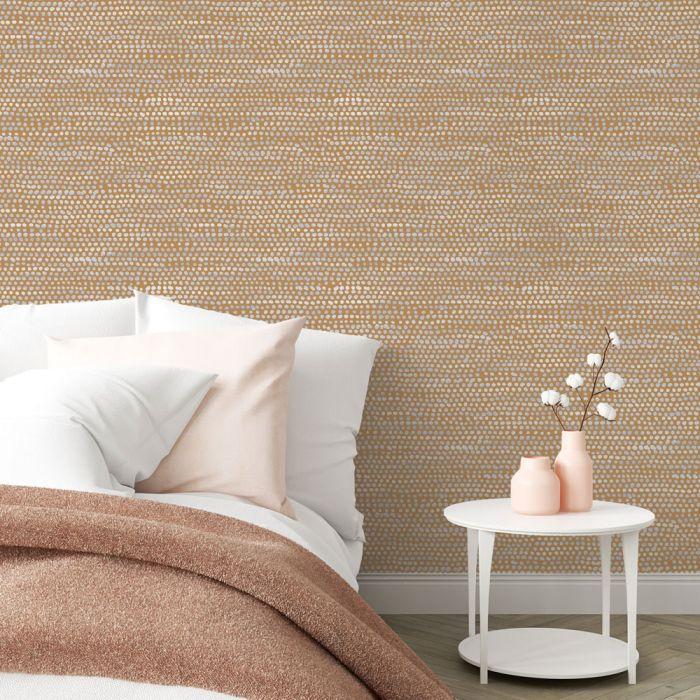 Moire Dots Removable Wallpaper in Toasted Turmeric