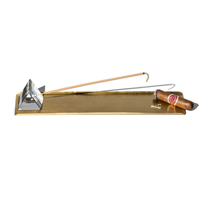 prism incense holder w brass tray 1