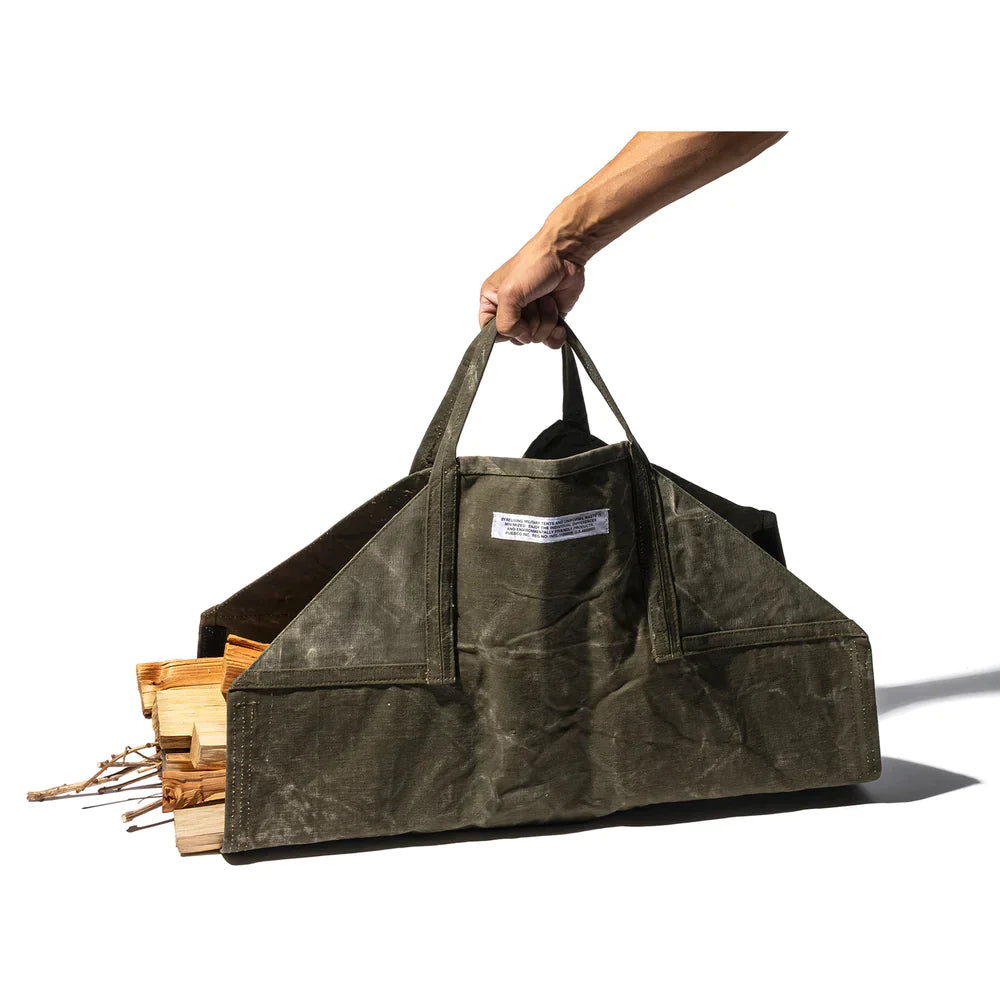 Tent Fabric Firewood Carrier   Green By Puebco 110523 1