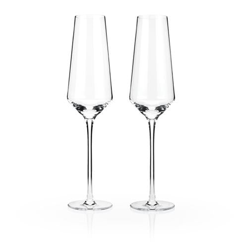 angled crystal champagne flutes 1