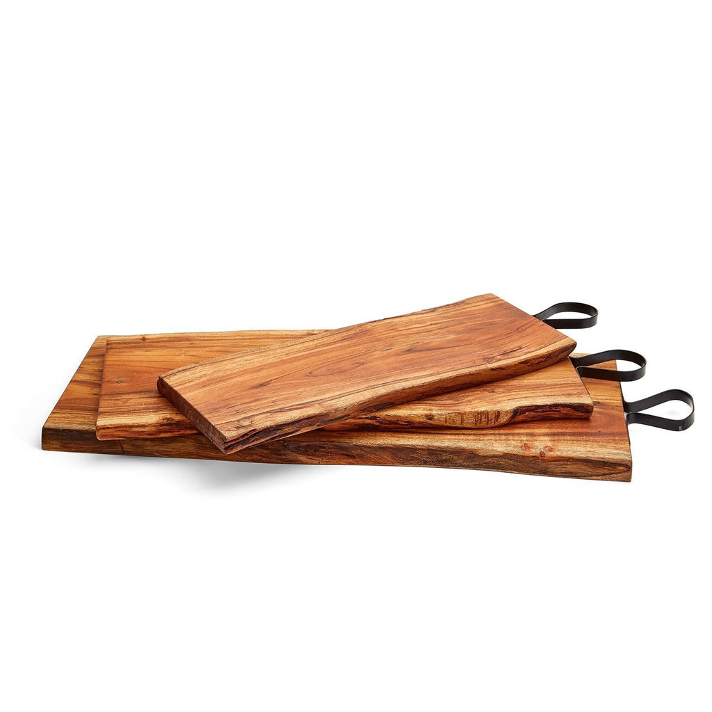 serving boards with iron handles set of 3 1