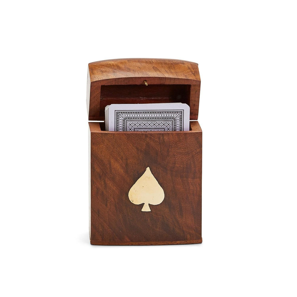 turf club playing card set in hand crafted wooden box 2