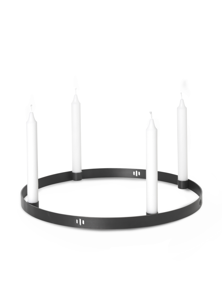 Minimalist Candle Holder Circle in Black Brass