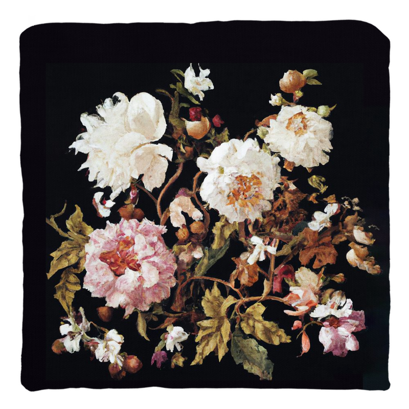 Antique Floral Throw Pillow