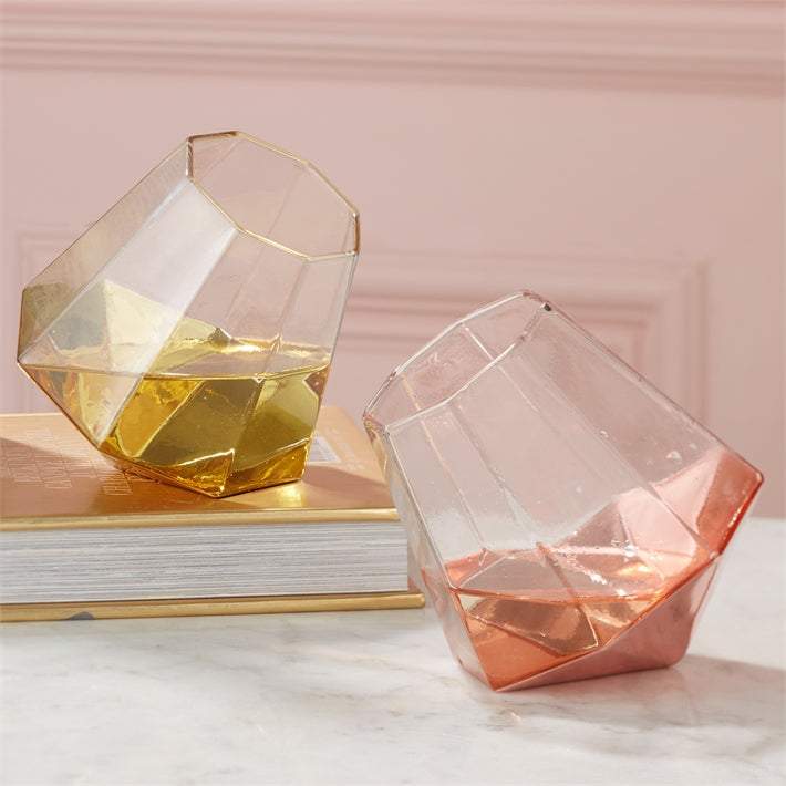 Shine Bright Like a Diamond Stemless Wine Glass in Various Colors design by Twos Company