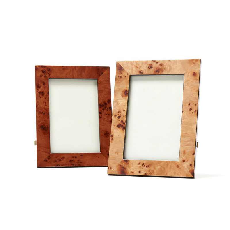 Burled Wood 4" x 6" Photo Frame in Gift Box in Various Colors