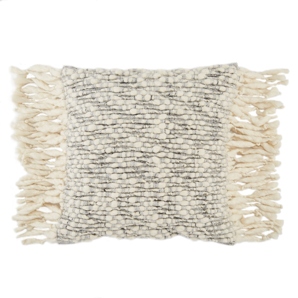 Mahya Textured Pillow in Ivory & Light Gray by Jaipur Living