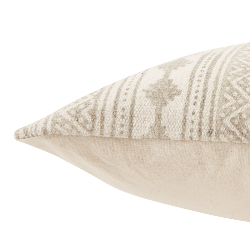 Ayami Tribal Pillow in Gray & Cream