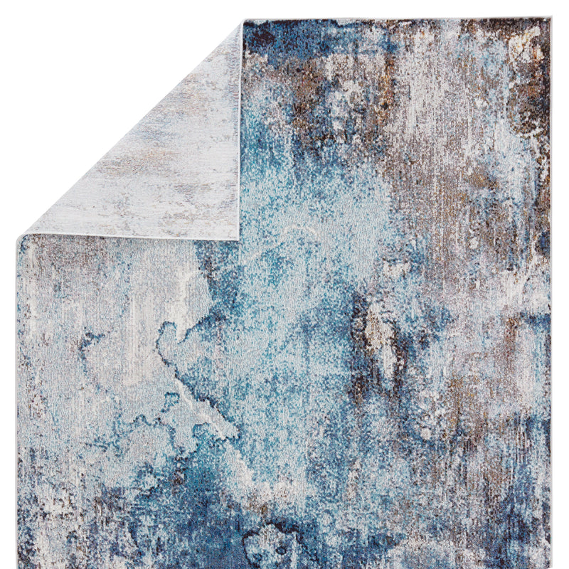 Comet Abstract Rug in Blue & Brown by Jaipur Living