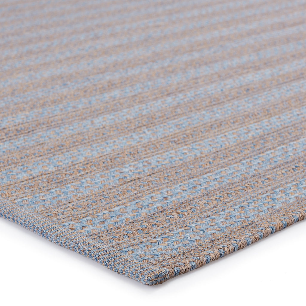 Topsail Indoor/Outdoor Striped Light Blue & Taupe Rug by Jaipur Living