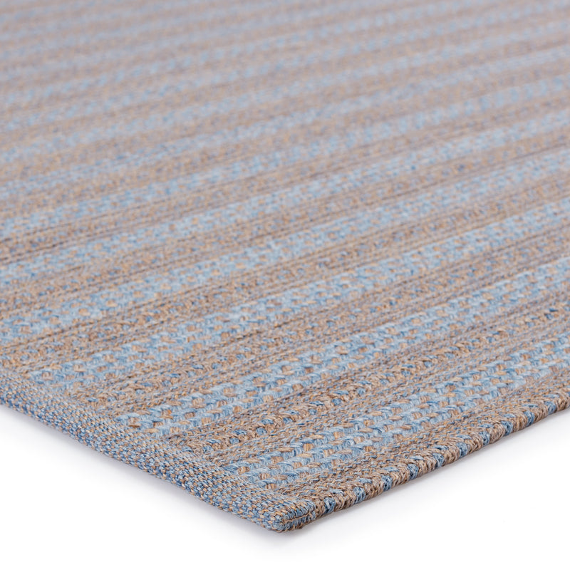 Topsail Indoor/Outdoor Striped Light Blue & Taupe Rug by Jaipur Living