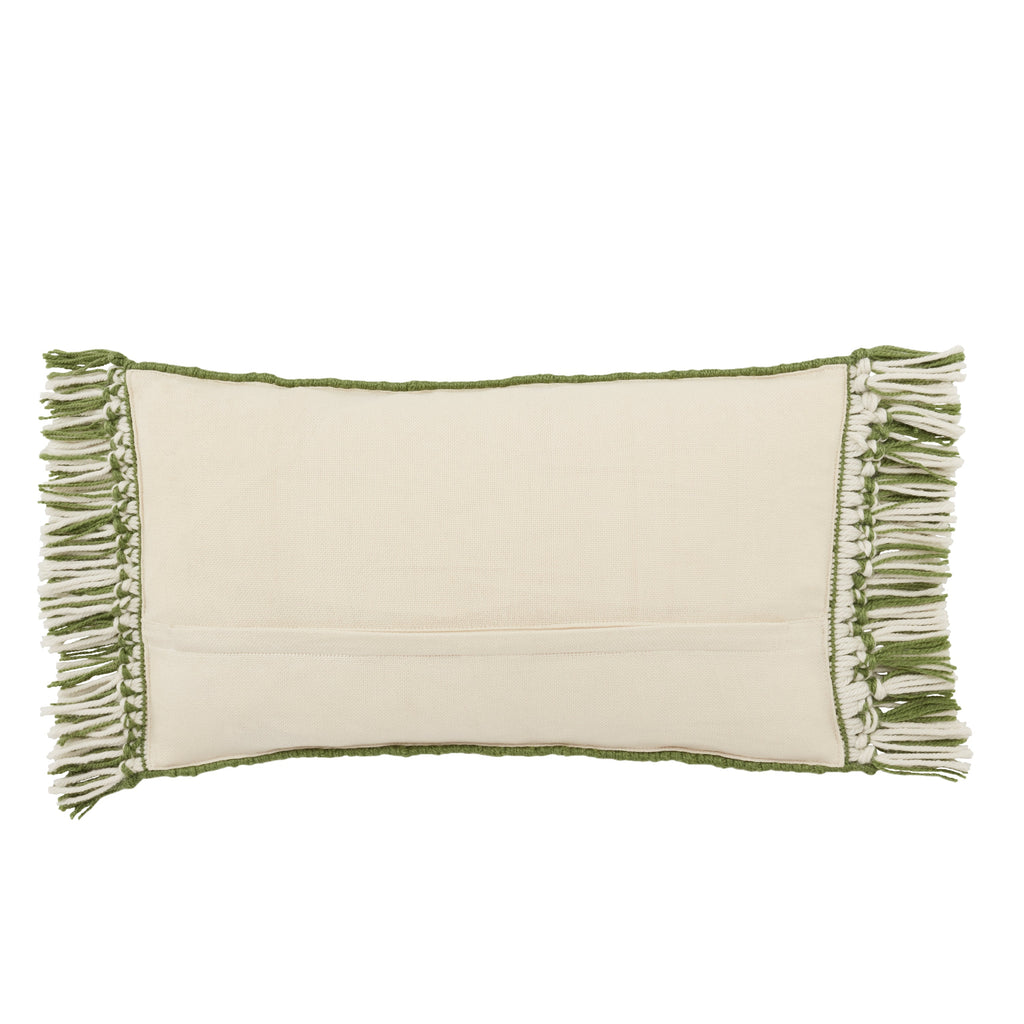 Chesa Perdita Indoor/Outdoor Green & Ivory Pillow 2