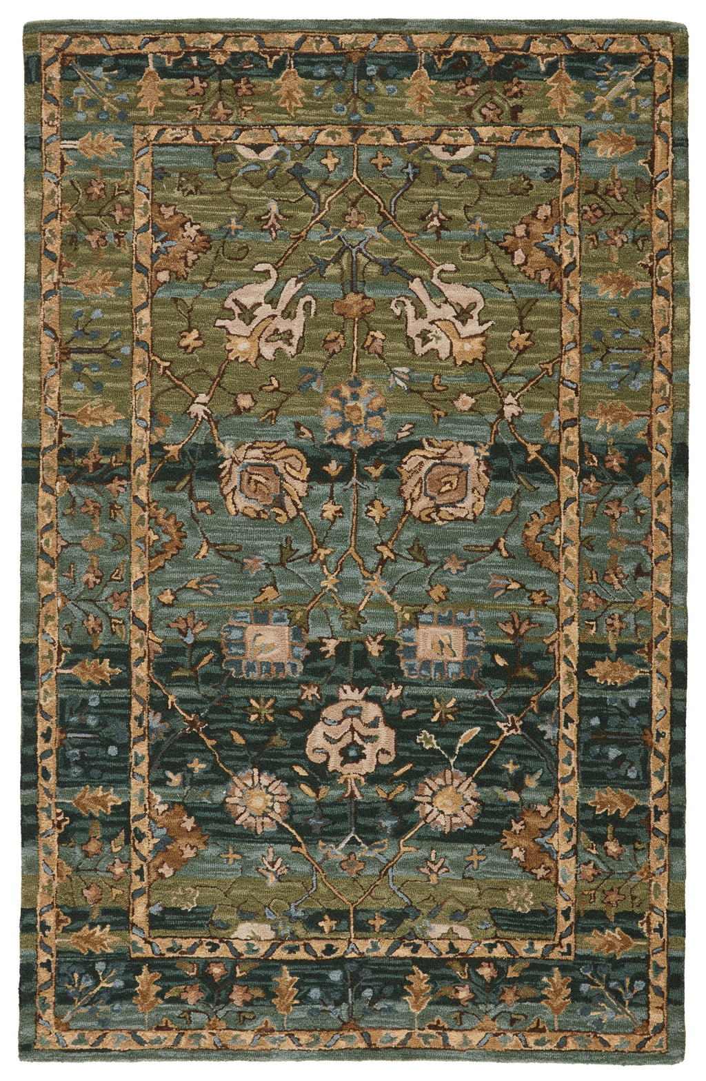 ahava handmade oriental green blue rug by jaipur living 1