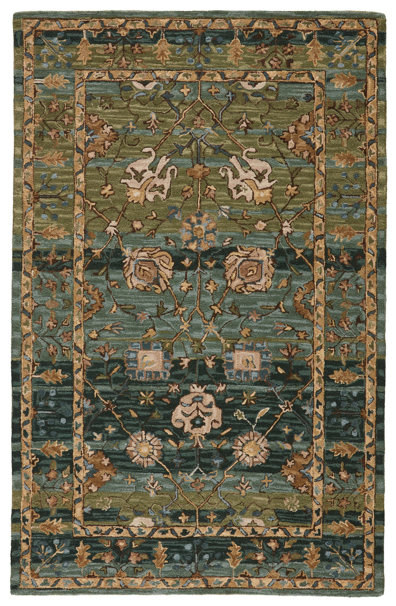 ahava handmade oriental green blue rug by jaipur living 1