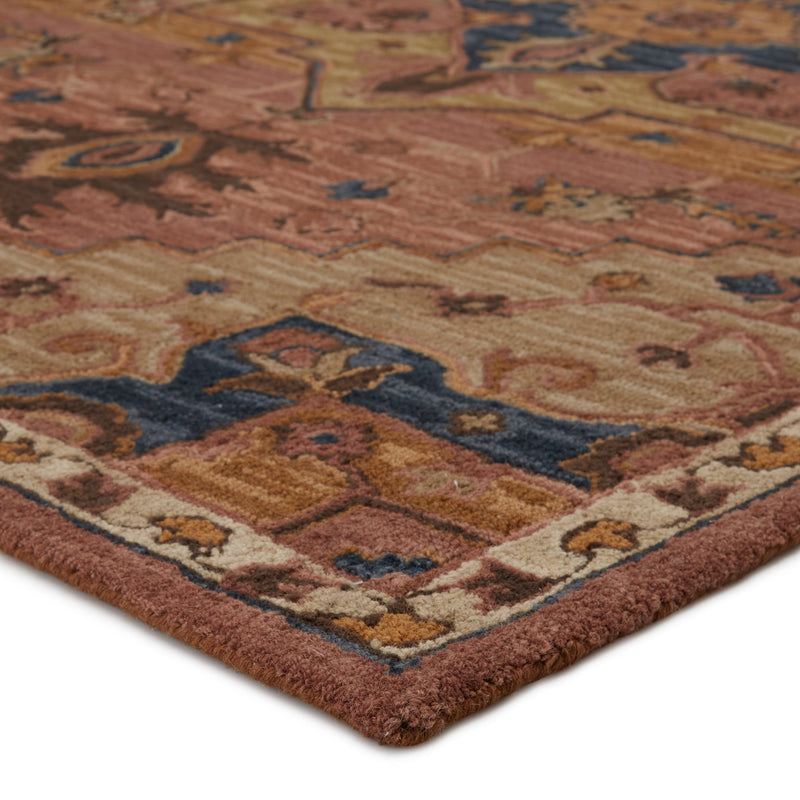 cressida handmade medallion dark pink blue rug by jaipur living 3