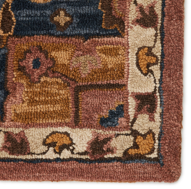cressida handmade medallion dark pink blue rug by jaipur living 5