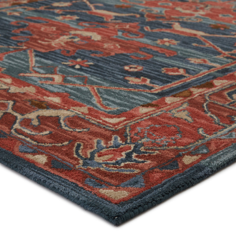 cinnabar handmade medallion red blue rug by jaipur living 3