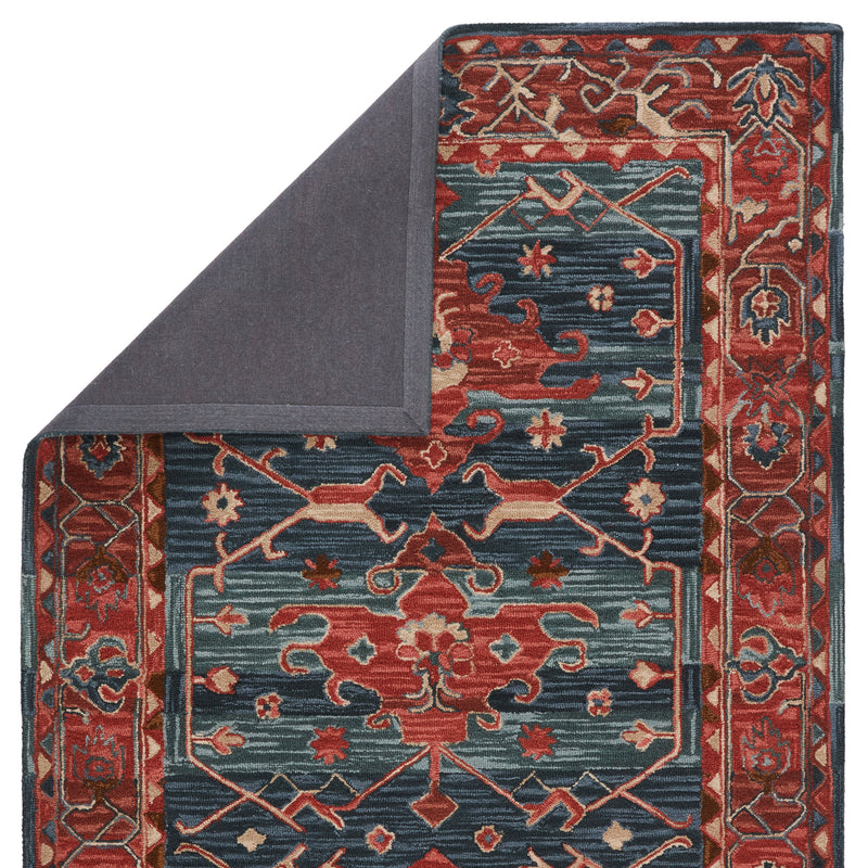 cinnabar handmade medallion red blue rug by jaipur living 4