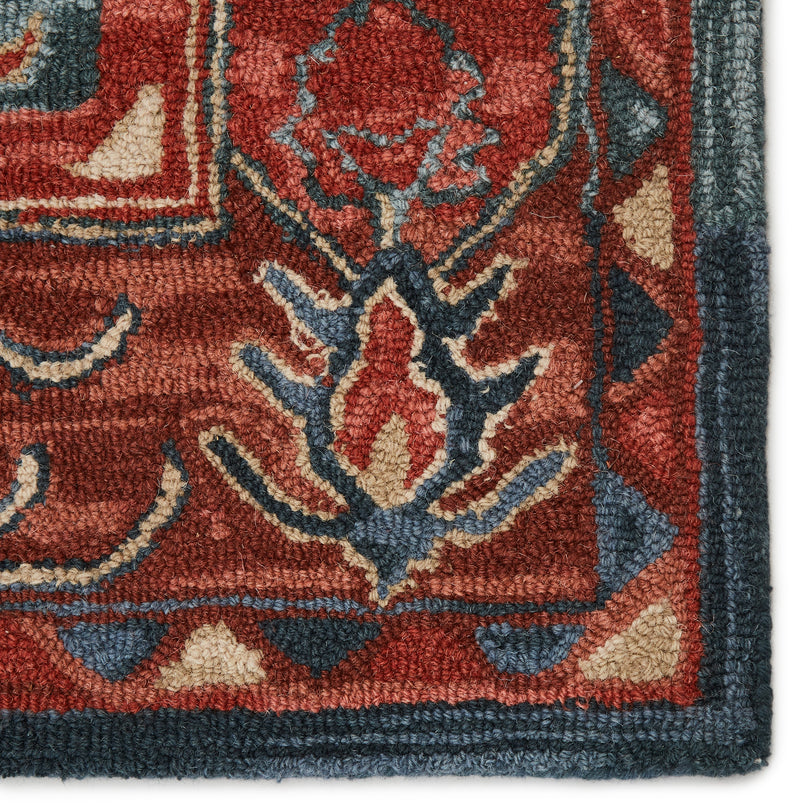 cinnabar handmade medallion red blue rug by jaipur living 5