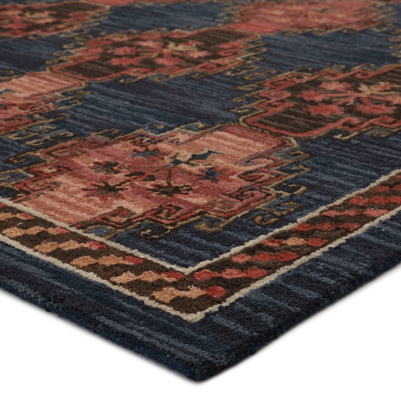 kyoto handmade tribal dark blue pink rug by jaipur living 3