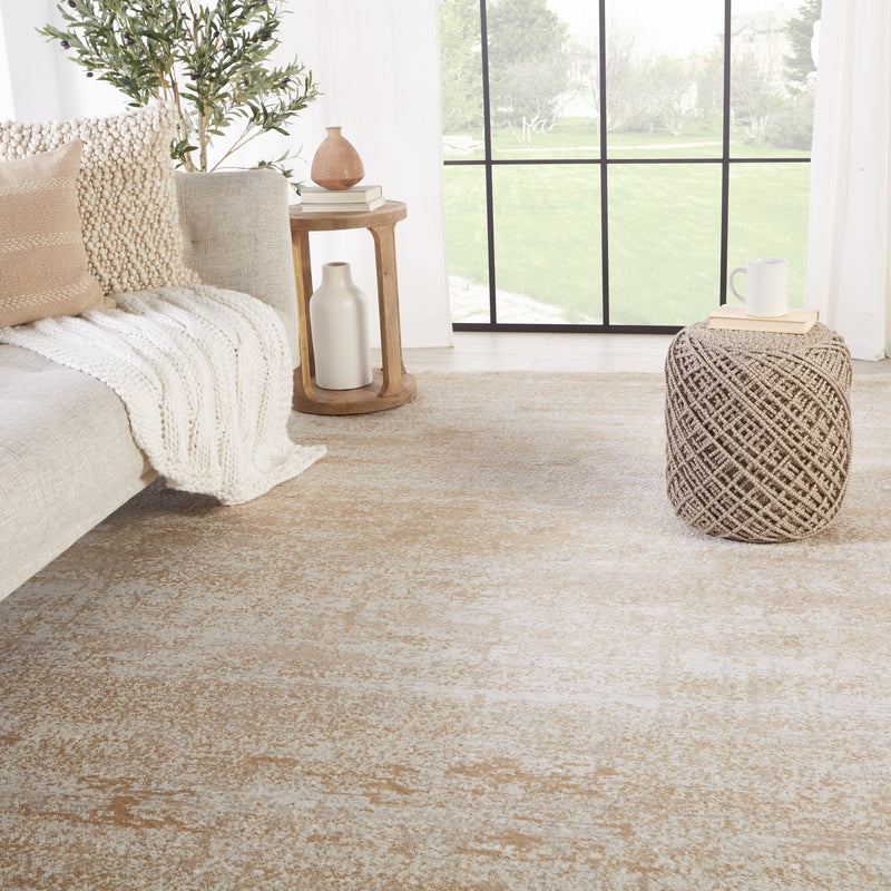 Evanthe Abstract Rug in Gold & Ivory by Jaipur Living