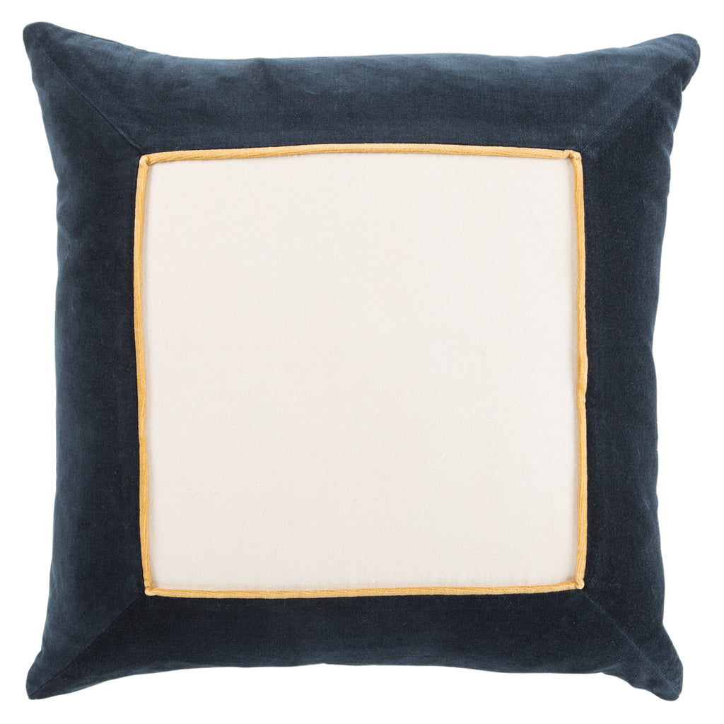hendrix border navy cream pillow by jaipur 1