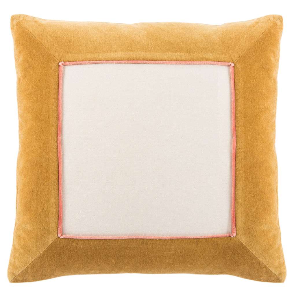 hendrix border gold cream pillow by jaipur 1