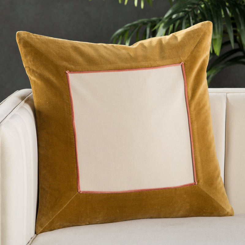 hendrix border gold cream pillow by jaipur 6