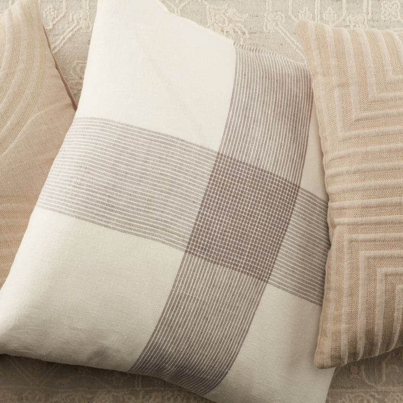 Pembroke Stripes Pillow in White & Gray