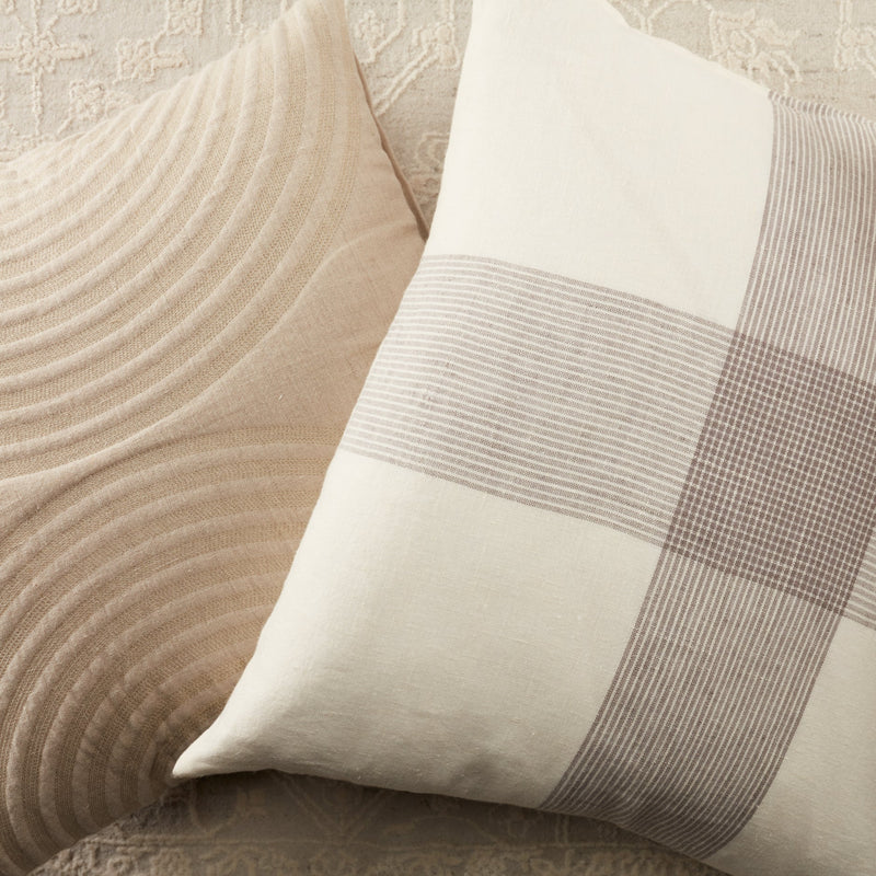 Lautner Geometric Pillow in Light Taupe
