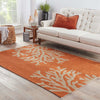 Bough Out Indoor/ Outdoor Floral Orange & Taupe Area Rug