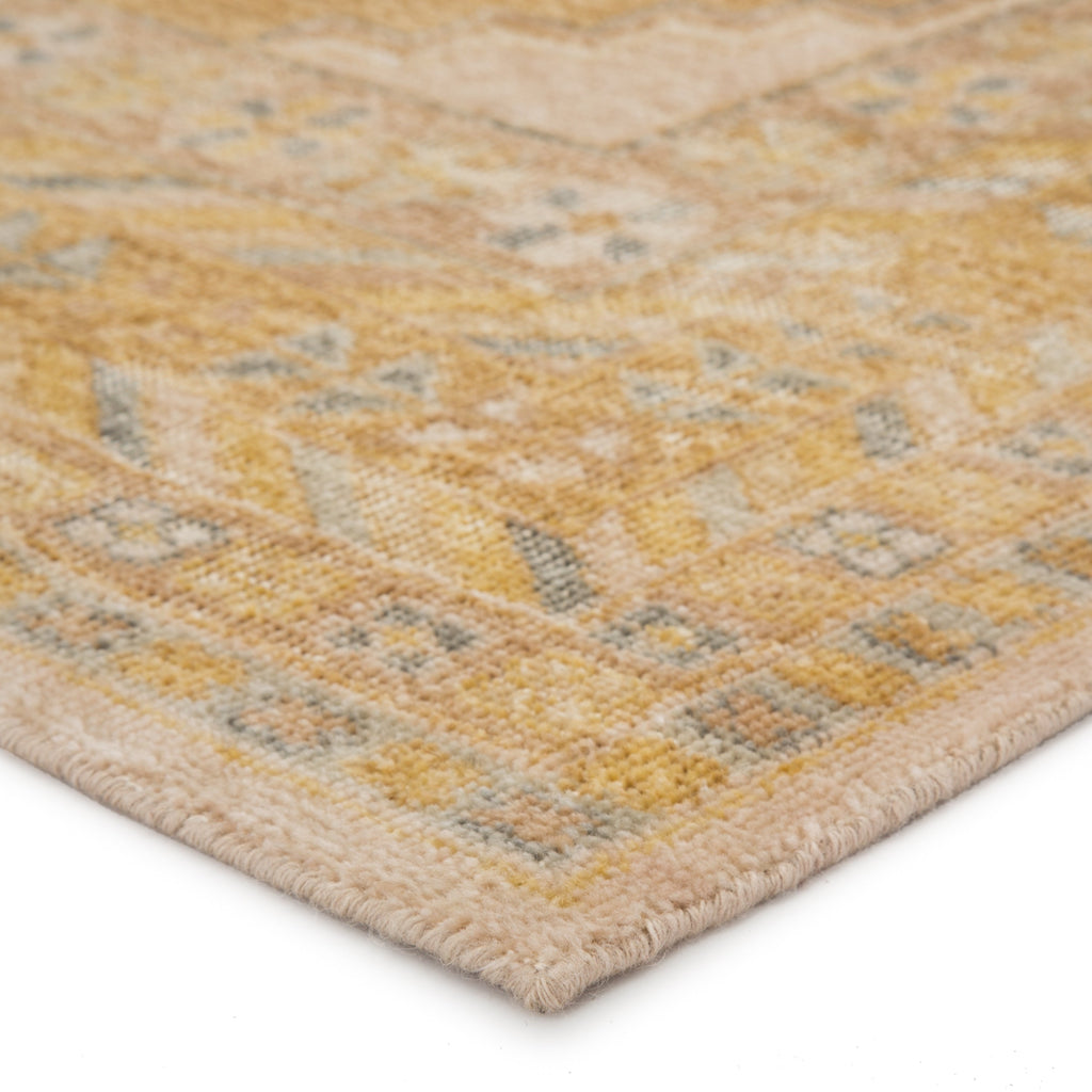 enfield medallion rug in honey mustard wood thrush design by jaipur 2