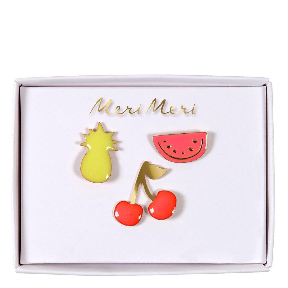 fruit enamel lapel pins by meri meri 1