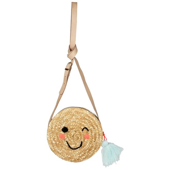 emoji cross body straw bag by meri meri 1