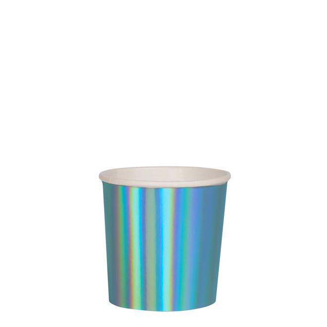 blue holographic tumbler cups by meri meri 2