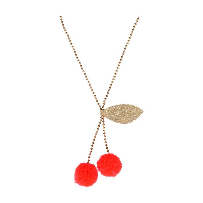 cherry pompom necklace by meri meri 1