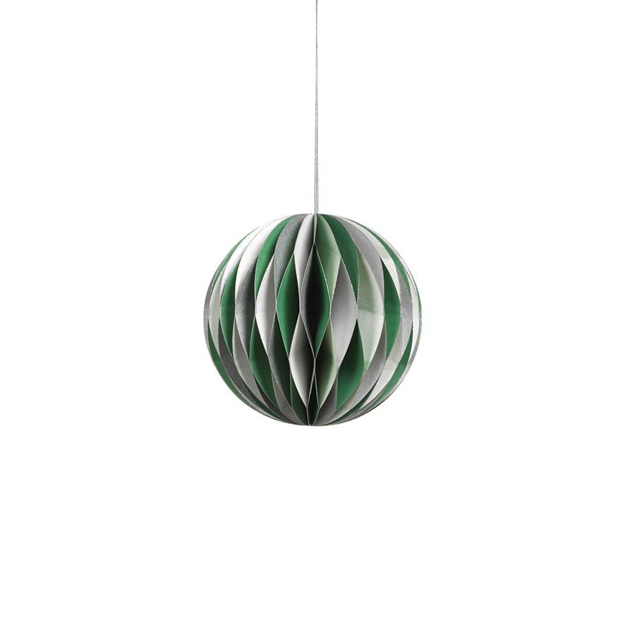 wish paper decorative ball ornament off white dark green and silver in various sizes 2