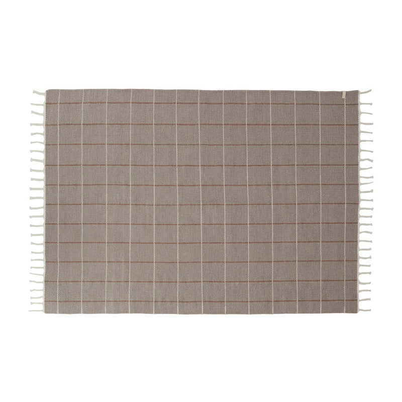 grid rug caramel offwhite 1