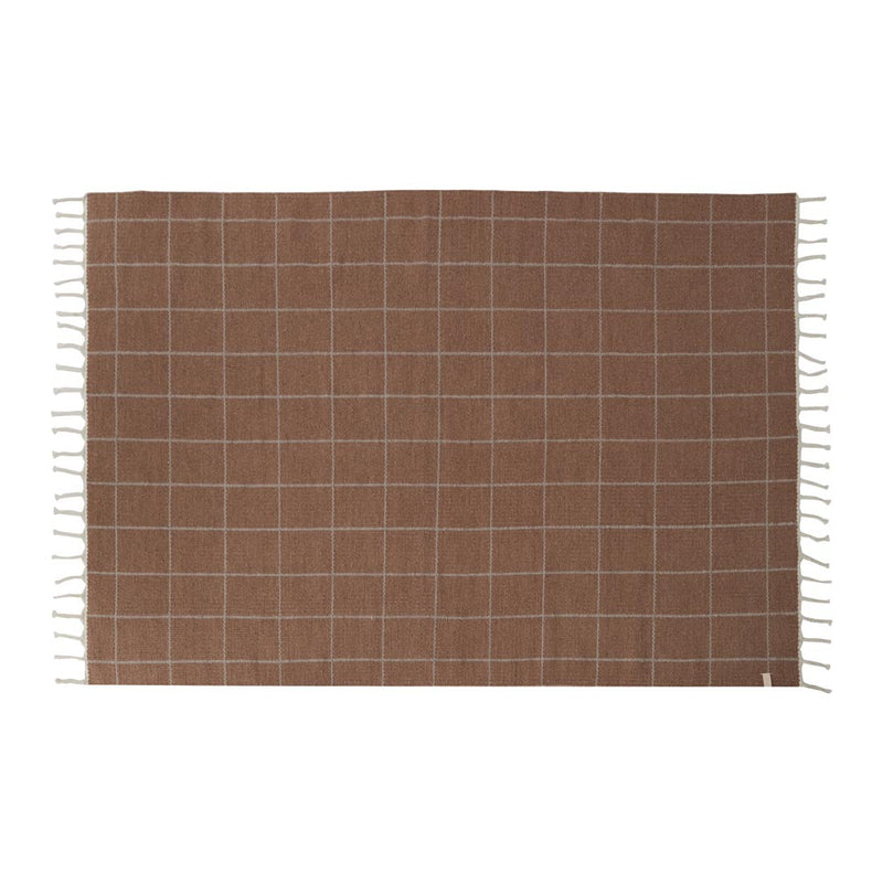 grid rug caramel offwhite 2