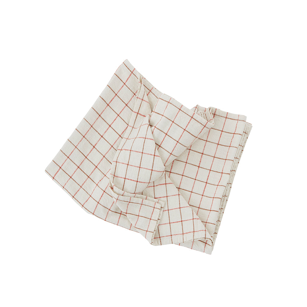 grid tablecloth small offwhite red 1