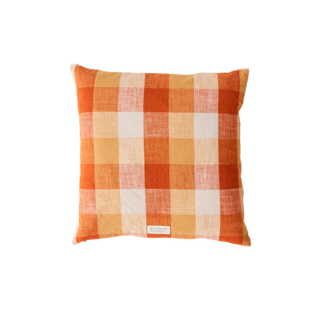 kyoto checker cushion dark sienna by oyoy l300281 1