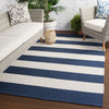 Remora Indoor/ Outdoor Stripe Dark Blue & Ivory Area Rug
