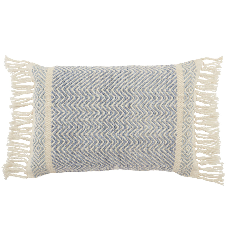 Liri Iker Indoor/Outdoor Light Blue & Ivory Pillow 1