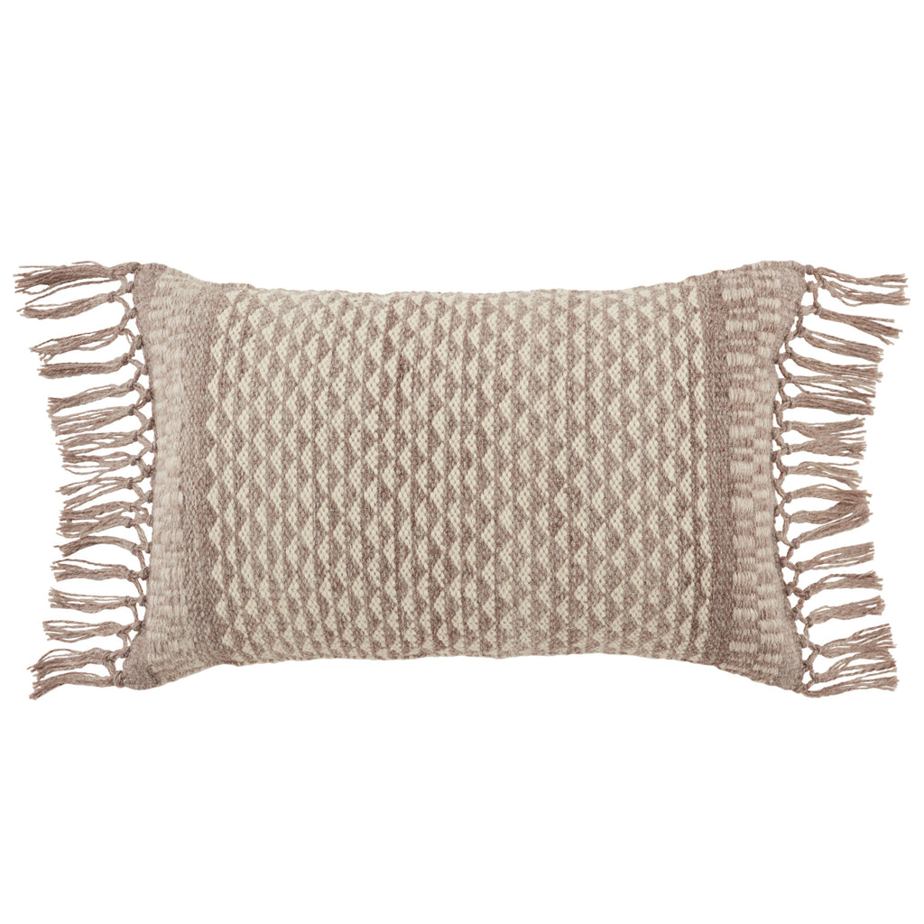 Liri Haskell Indoor/Outdoor Taupe & Ivory Pillow 1