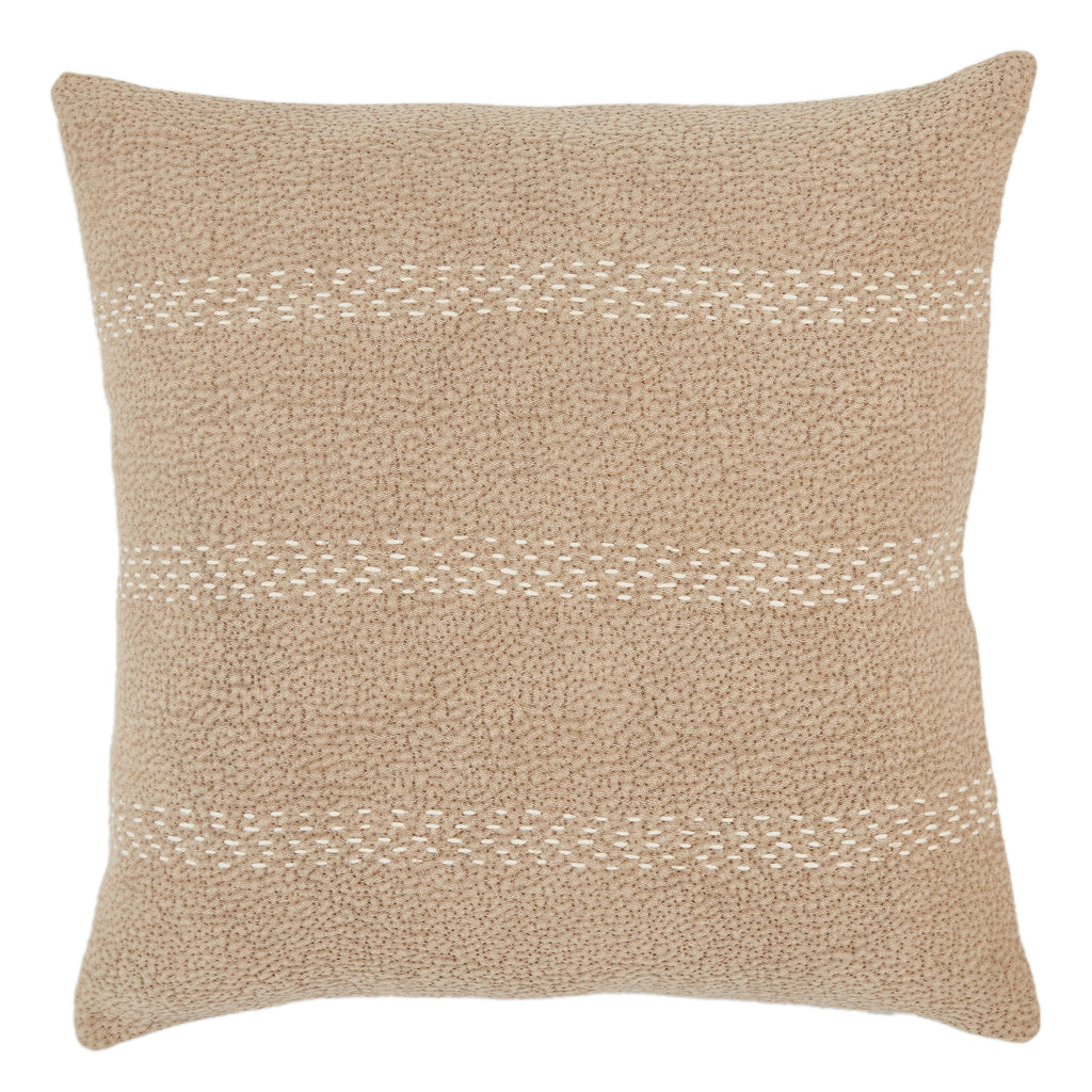 Trenton Stripes Pillow in Taupe & Cream by Jaipur Living