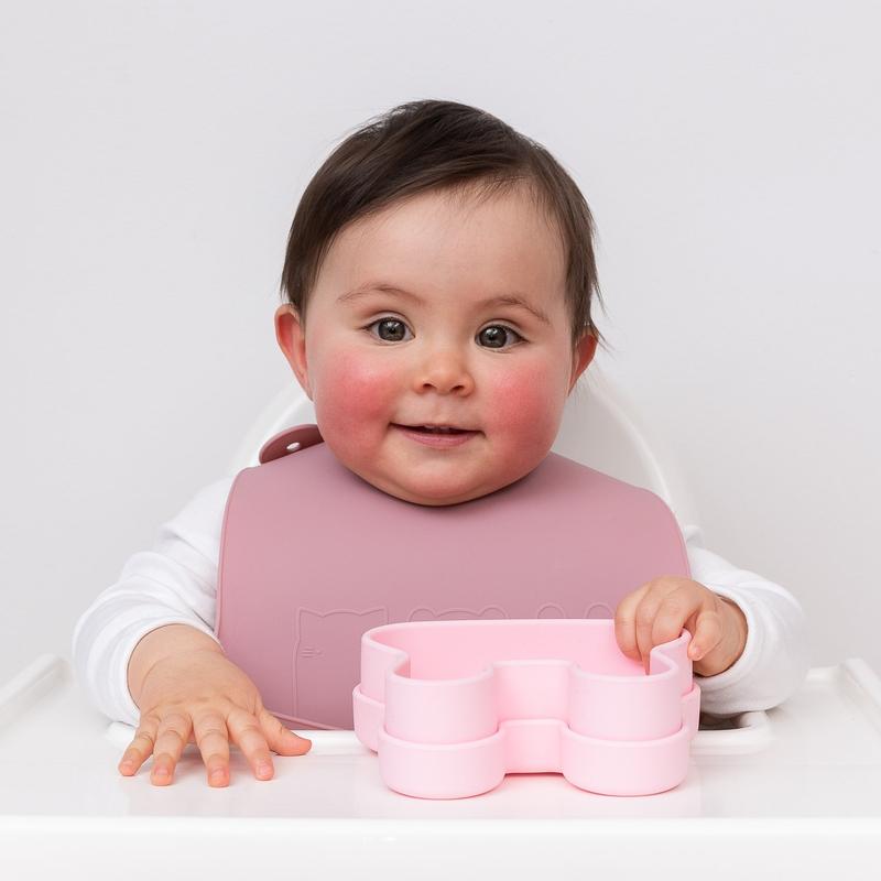 catchie bib dusty rose powder pink by we might be tiny 3