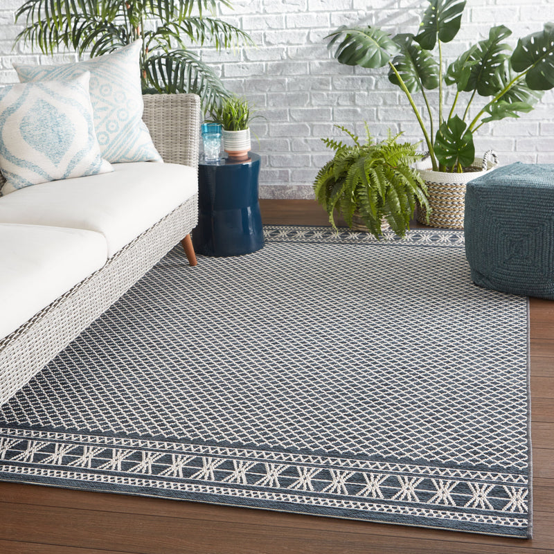 vella indoor outdoor trellis dark blue cream area rug by jaipur living 5