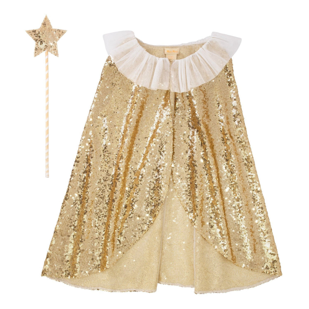 gold sparkle cape costume by meri meri mm 209008 1